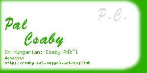 pal csaby business card